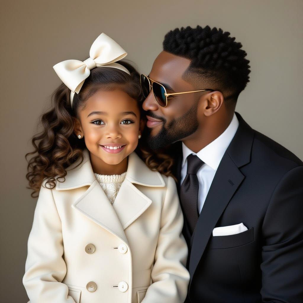 Heartwarming Father-Daughter Moment in Elegant Style