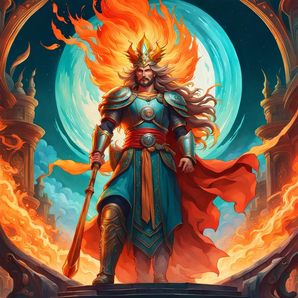 God of Fire in Studio Ghibli Style