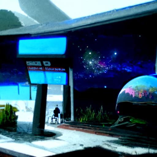 Cyberpunk Rest Stop for Galactic Travel