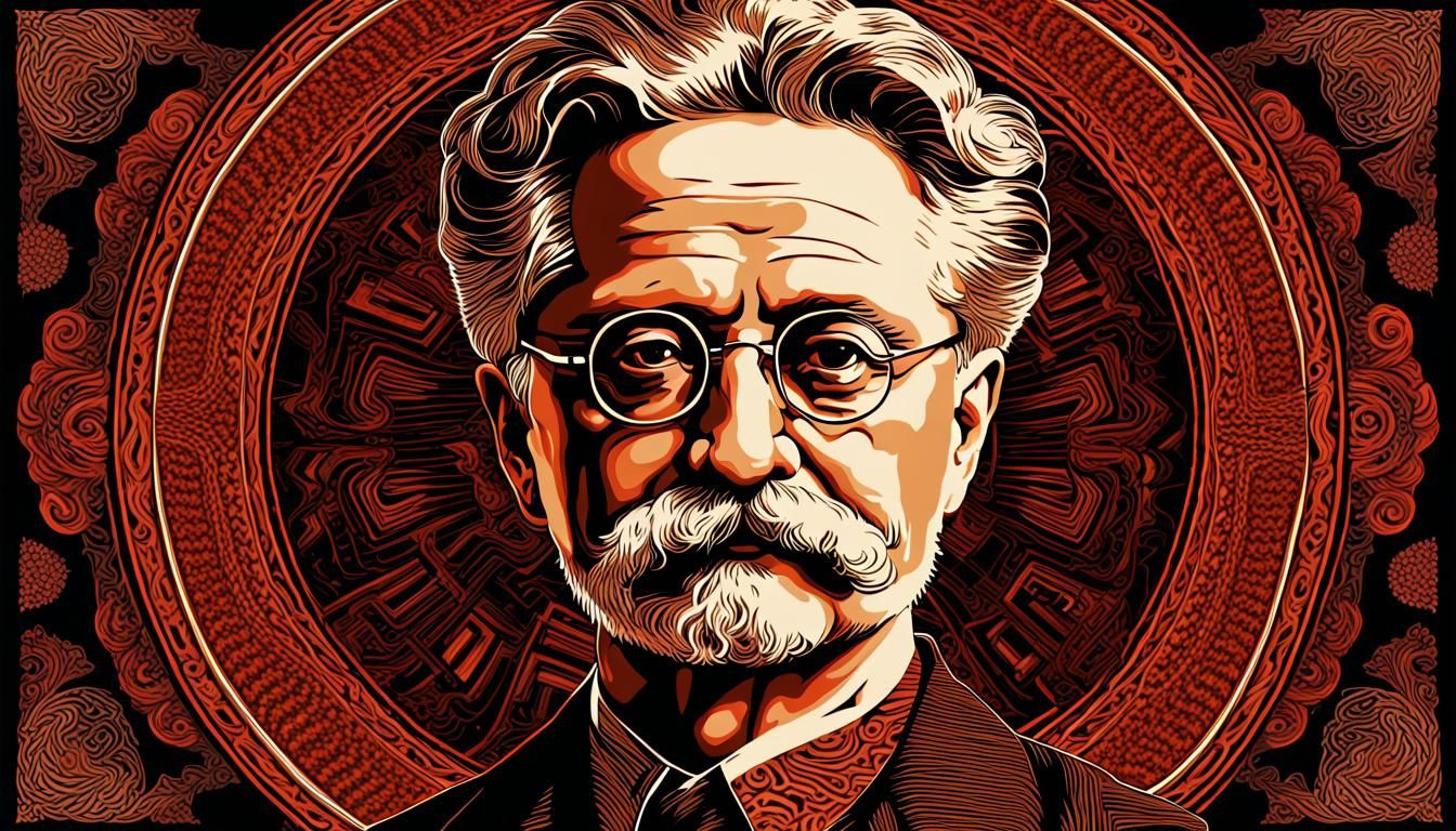 Leon Trotsky Redware with Fractal Art Nouveau Elements