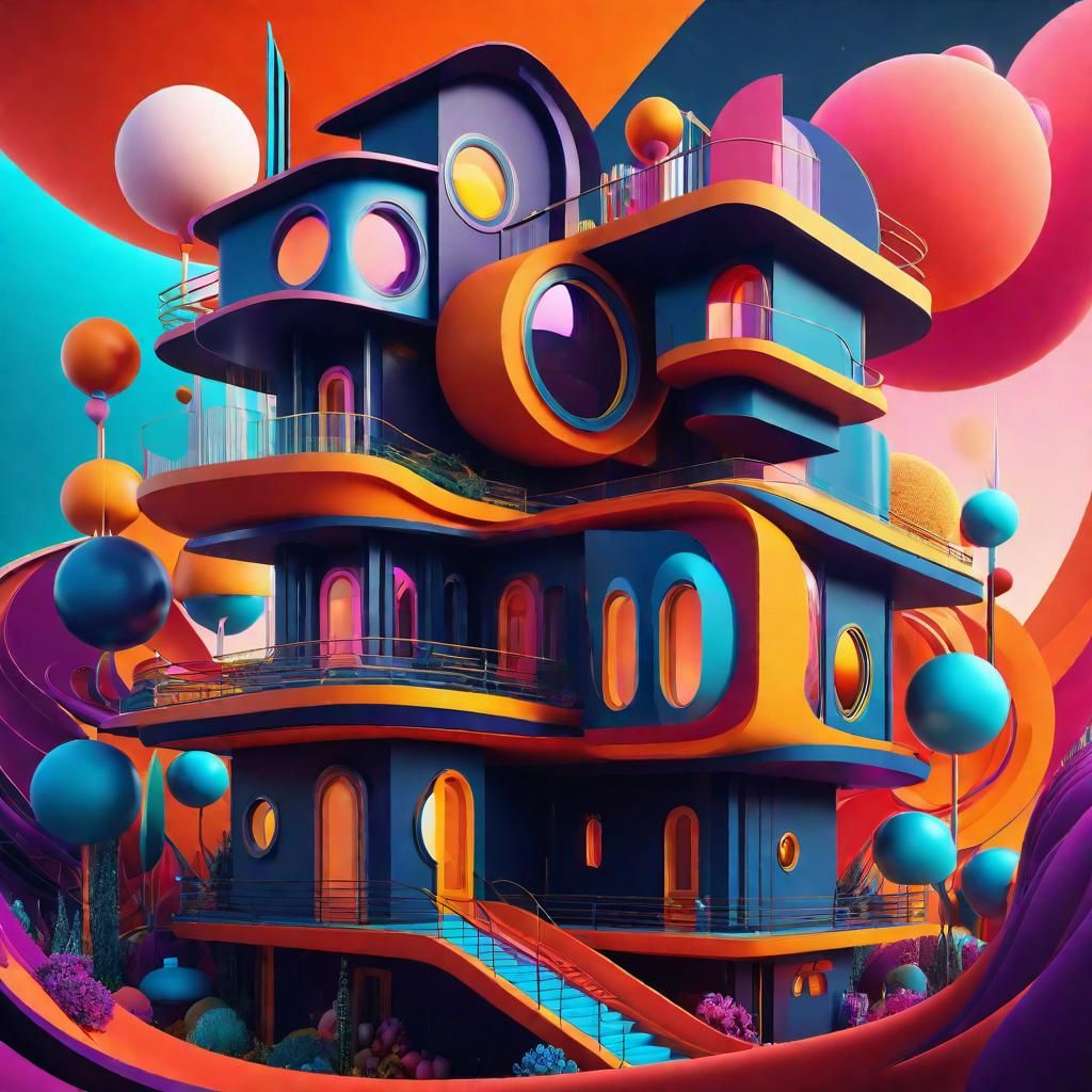 Whimsical Surreal Home: Fantastical Matte Painting