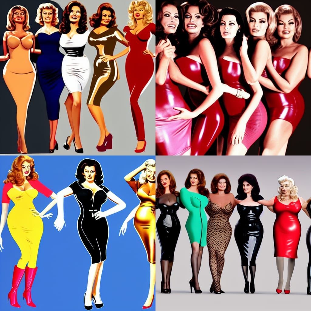 Latex Dress Contest: Voluptuous Women in 8K