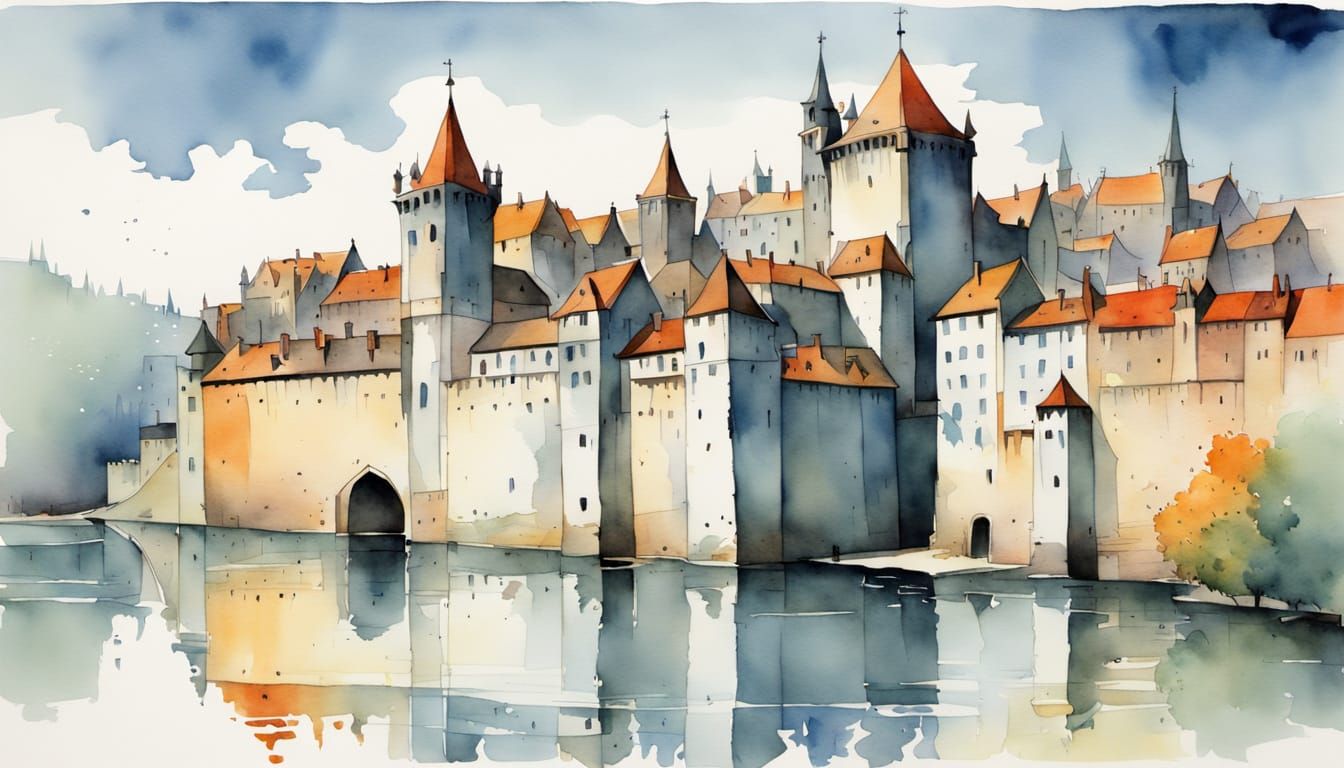 Whimsical Medieval Metropolis in Comics Style