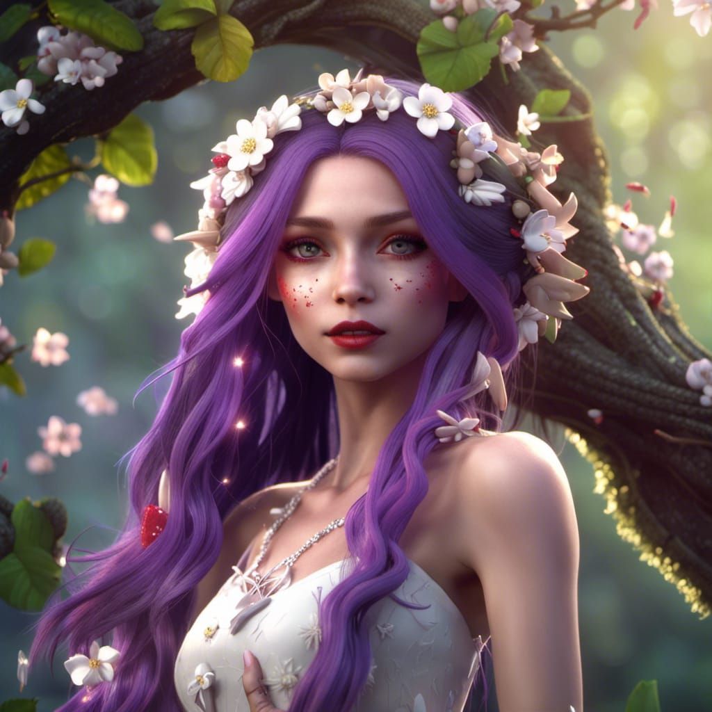 Enchanting Fairy Woman in 3D Game Cinematic Style
