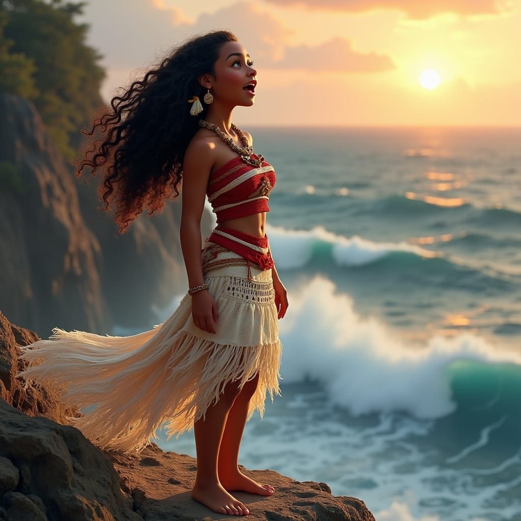 Moana's Ocean Song: Polynesian Princess Art