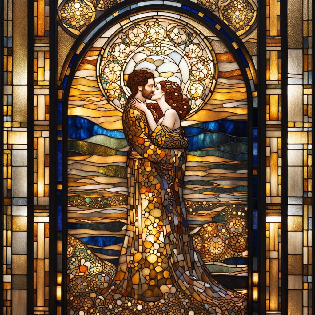 Ethereal Stained Glass Art Inspired by Klimt