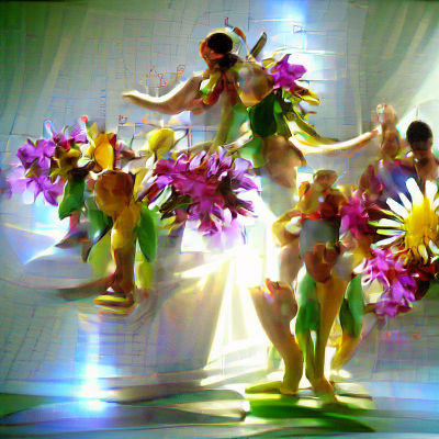 Ethereal Floral Dancers in Golden Light