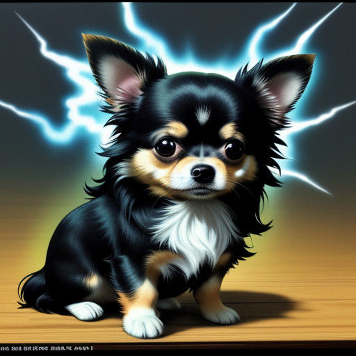 Adorable Long Haired Chihuahua in Anime Style