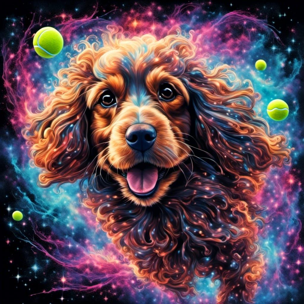 Cocker Spaniels in Graffiti Splash Art Style