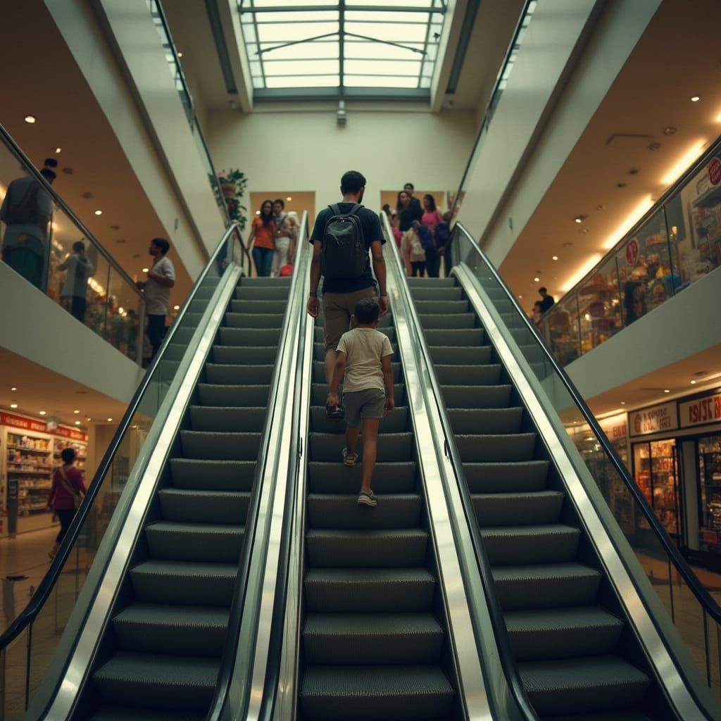 Lively Shopping Mall Scene Inspired by Street Photography