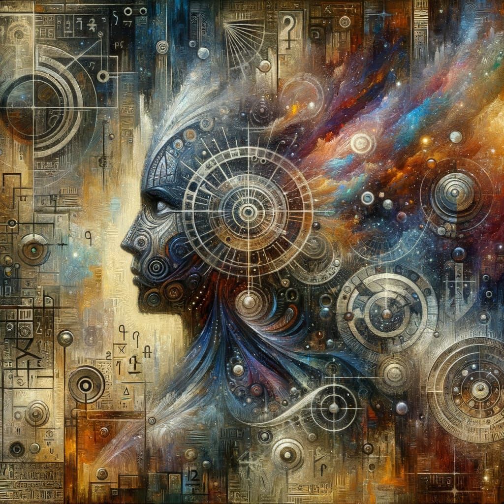 Abstract Native American Culture in Neo-Impressionist Style