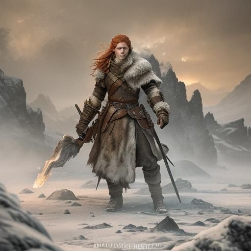 Ygritte the Wildling Warrior in an Icy Cave