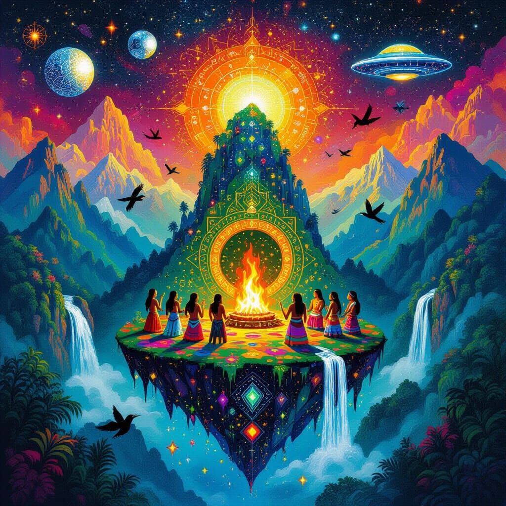 Indigenous Fire Ceremony on Floating Island Portal