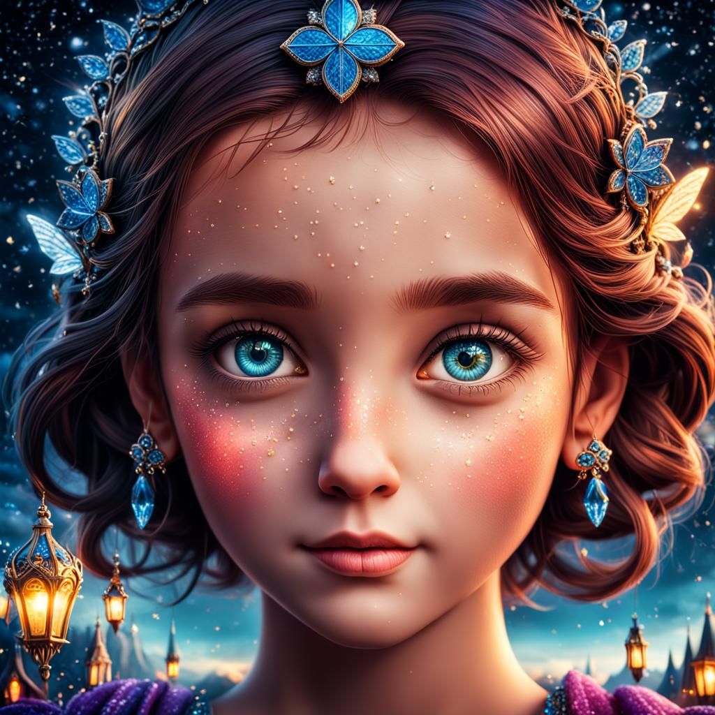 Magical Sparkling Scene with Intricate Details