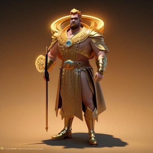 King Midas in Pixar-Style 3D Digital Art