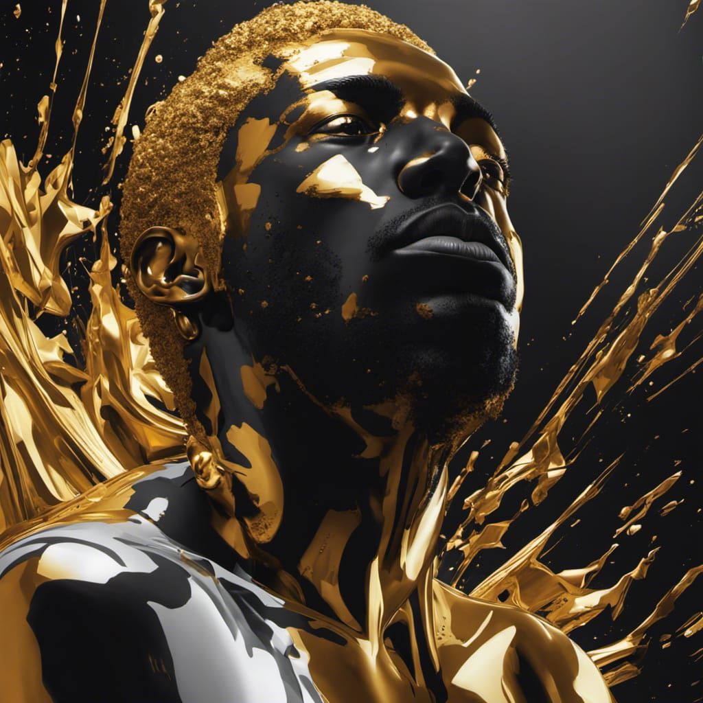 Hyperrealistic Abstract Portrait in Complementary Colors