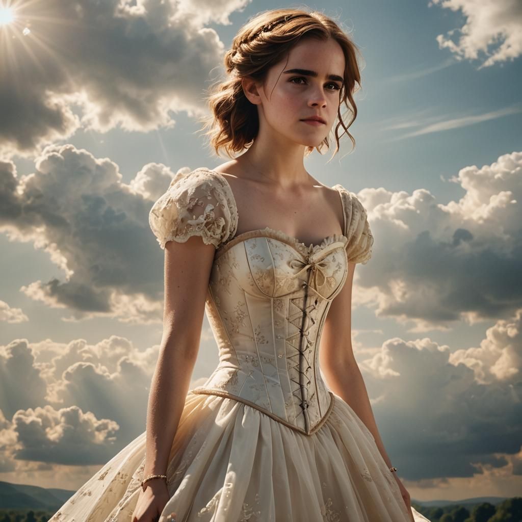 Ethereal Portrait of Woman in Corset