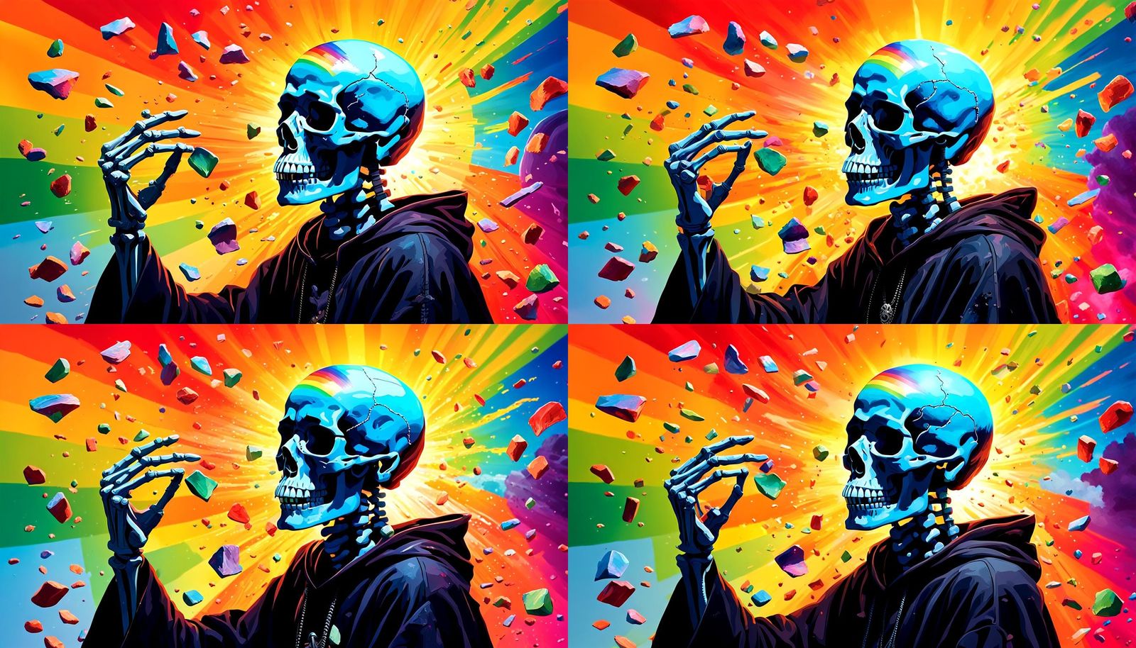 Skeleton Decomposition in a Colorful Hyperrealistic Style