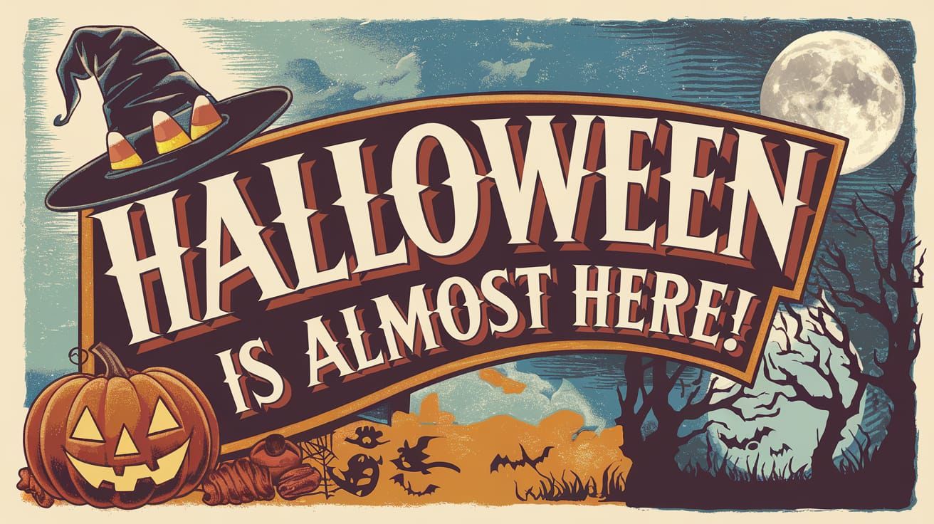 Vintage Halloween Advertisement in Retro Style