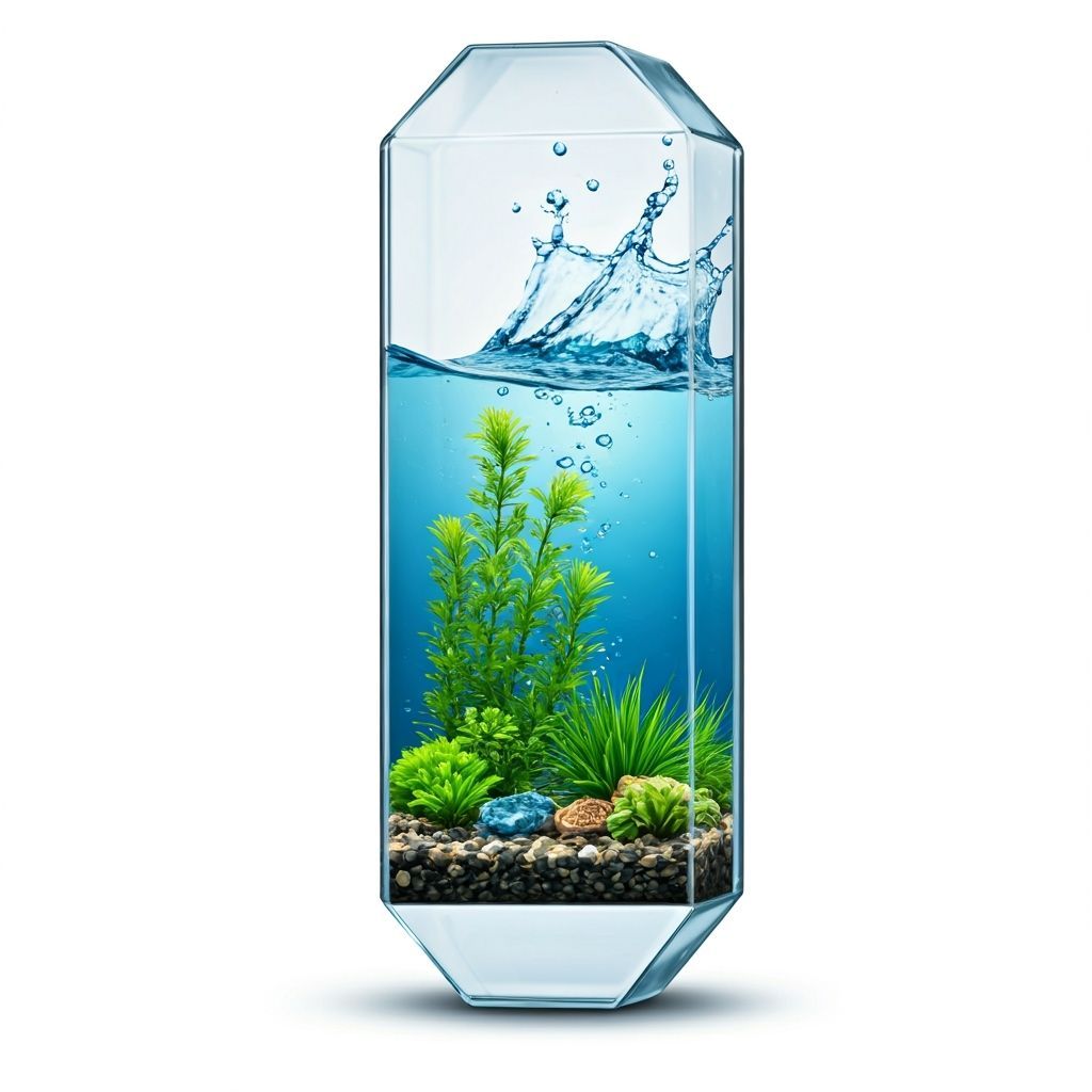 Aquarium Mezuzah with Water Splashes in Hyperrealistic Style