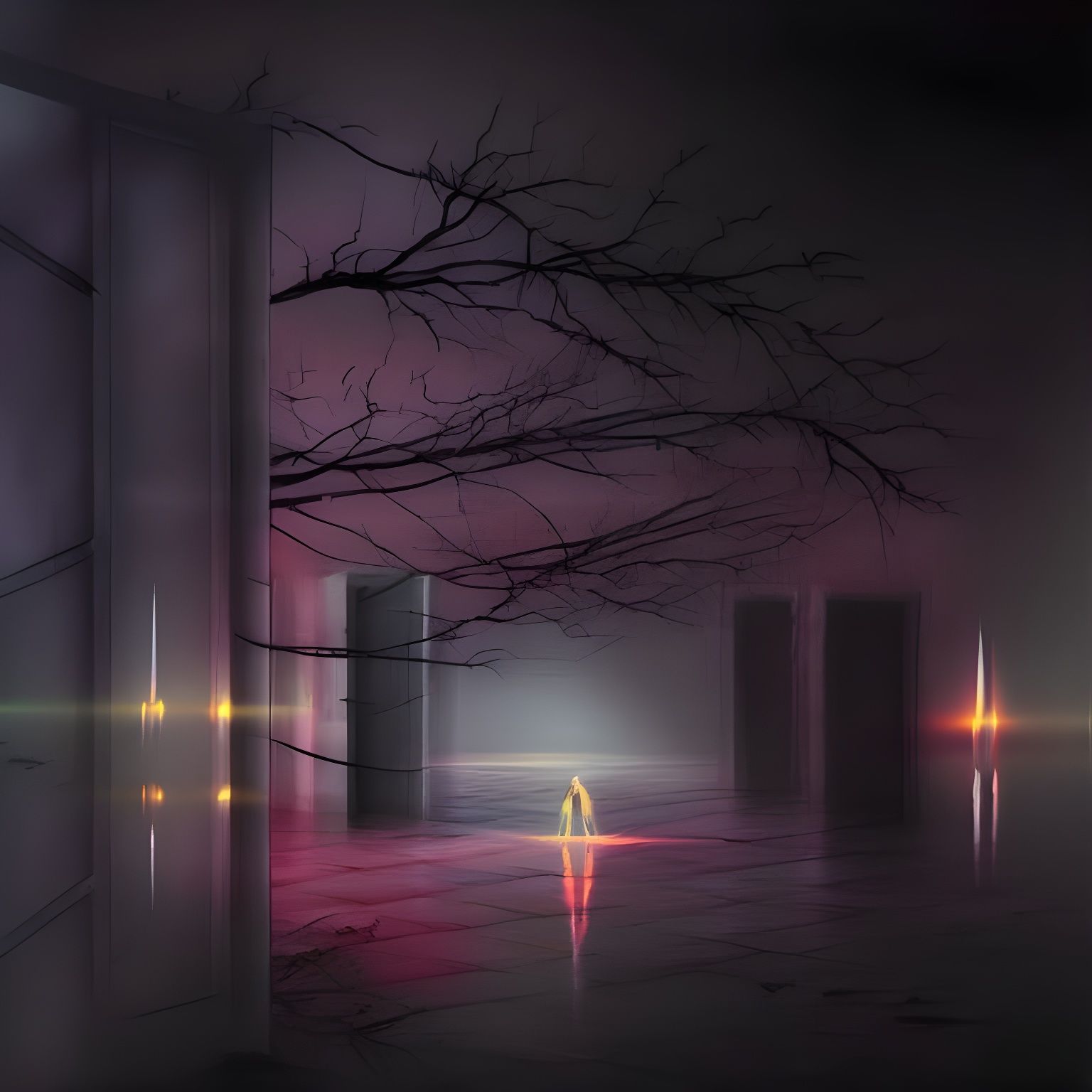 Ethereal Gothic Twilight: A Serene, Mysterious Artwork