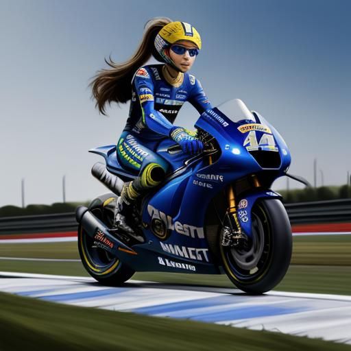 Girl with Pearl Earring Rides MotoGP, Vermeer Style