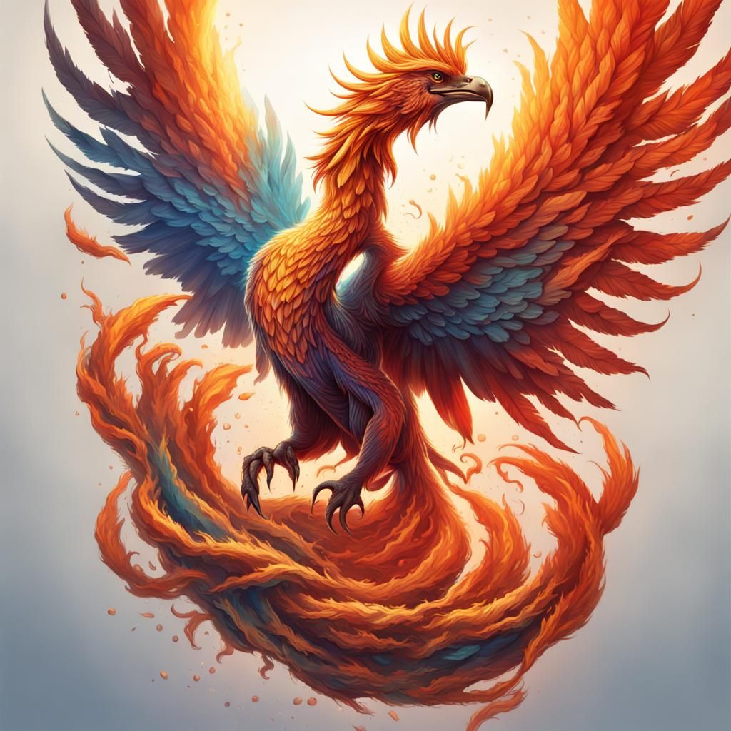Hyperrealistic Phoenix with Anchor Tail Concept Art