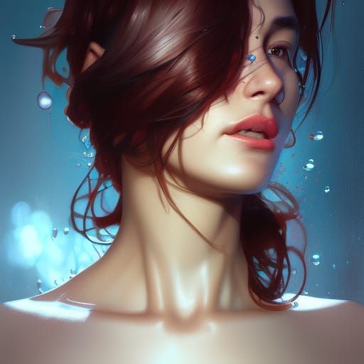 Detailed Liquid Portrait in Dynamic Lighting
