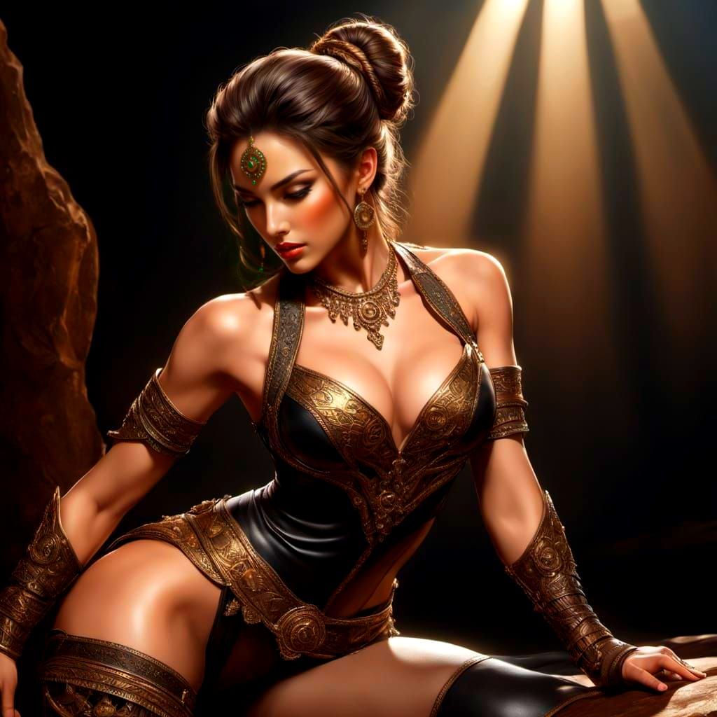 Sensual Dancer in Oil Painting Style