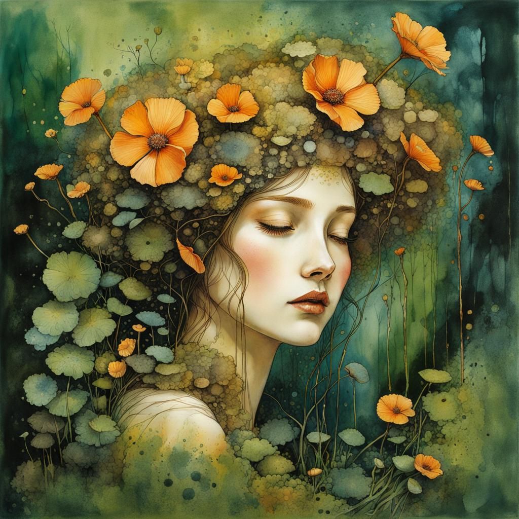 Forgotten Garden: Beauty of Decay in Watercolor Style