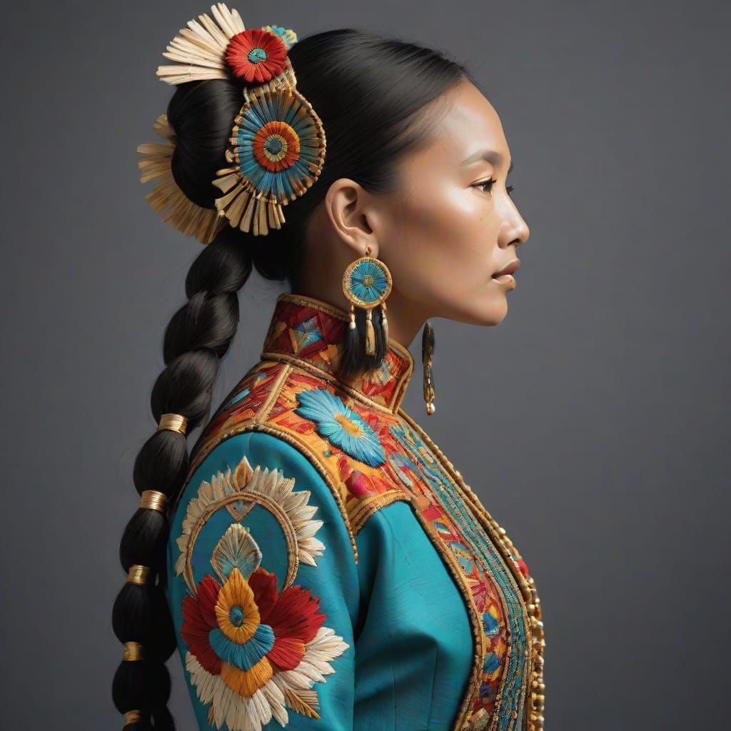 Embroidered Royal Garment in Golds and Jewel Tones