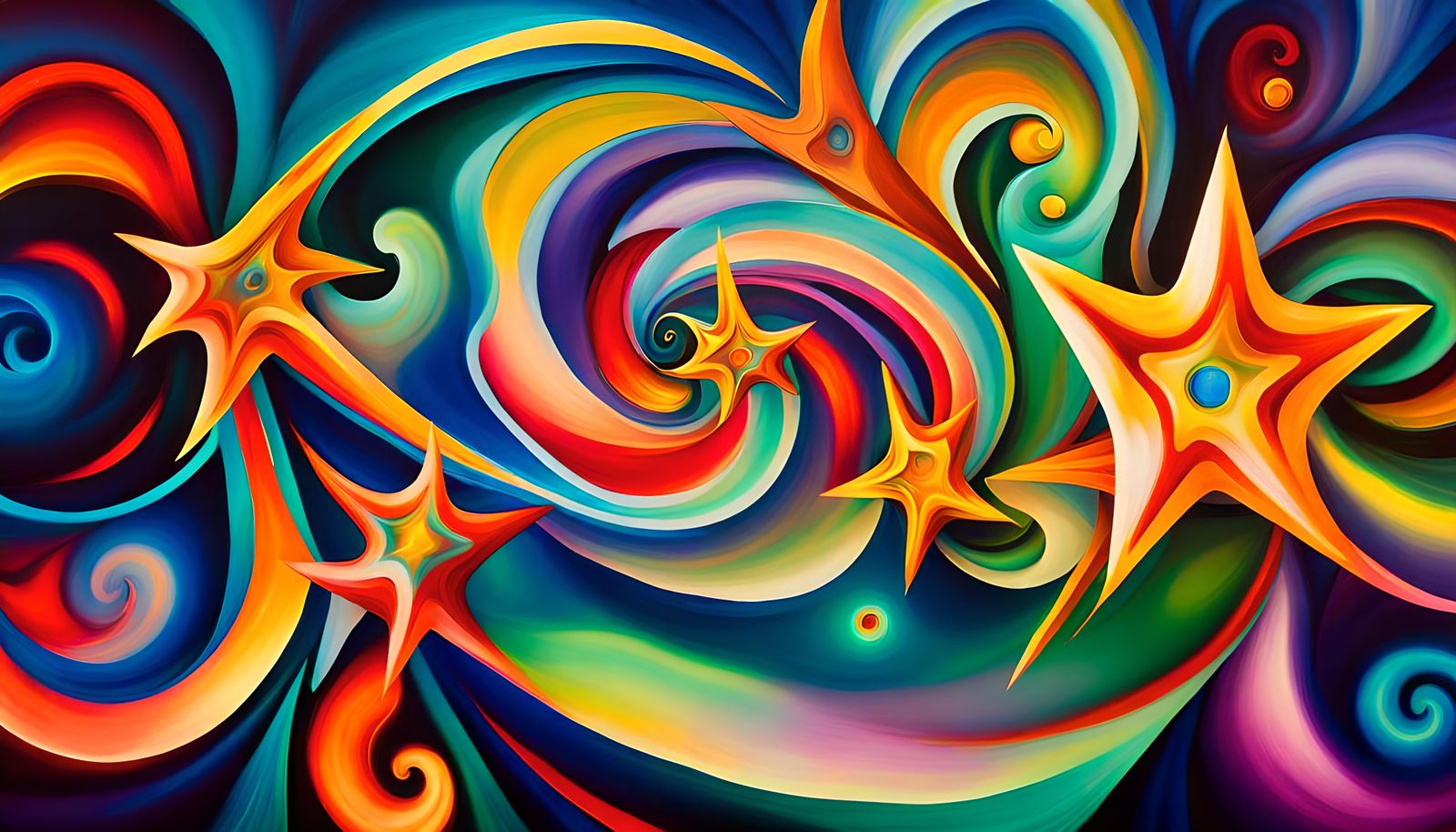 Iridescent Stars in Electro Magnetic Plasma Maelstrom