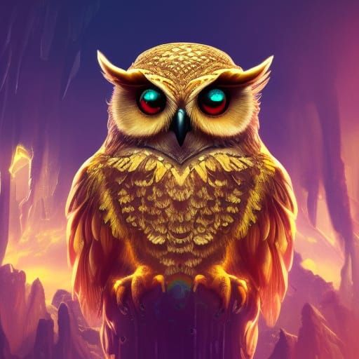 Golden Owl Fantasy Concept Art