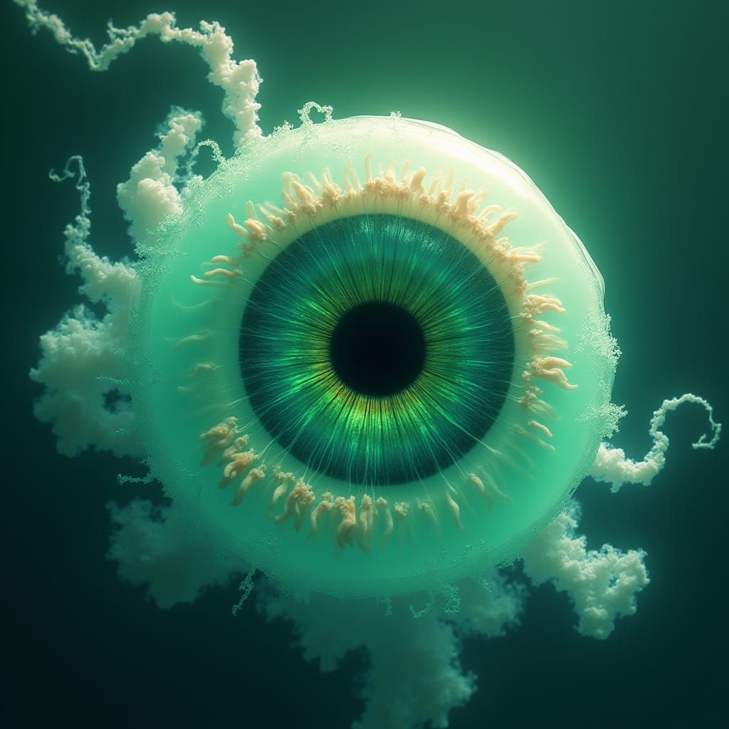 Jellyfish Eye Planet in Surreal Style