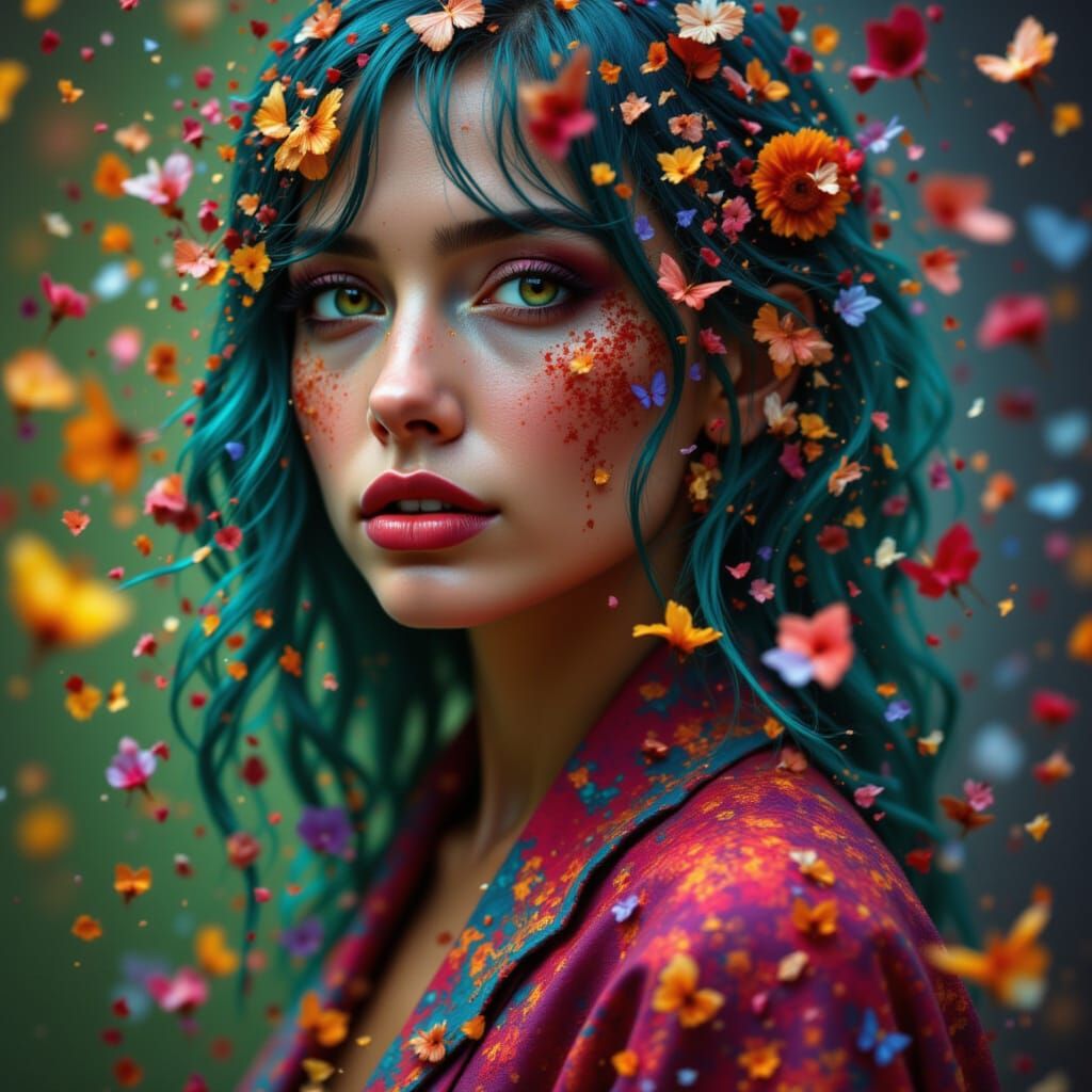 Abstract Shattered Glass Art