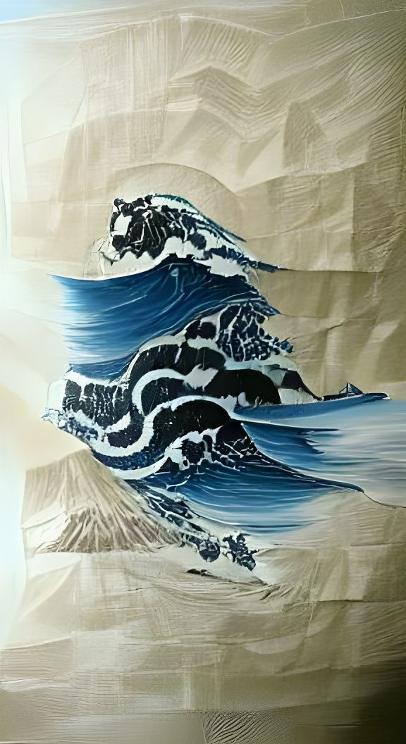 Great Wave off Kanagawa: Nihonga Style Painting