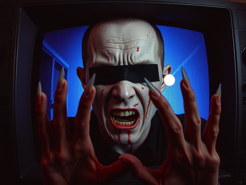 Disturbing Analog Horror Image of Melting Man