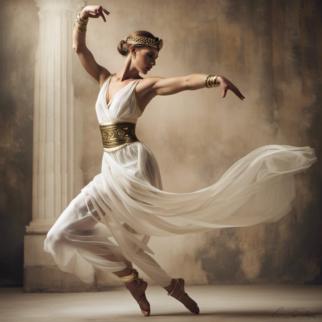 Elegant Grecian Dancer in Motion