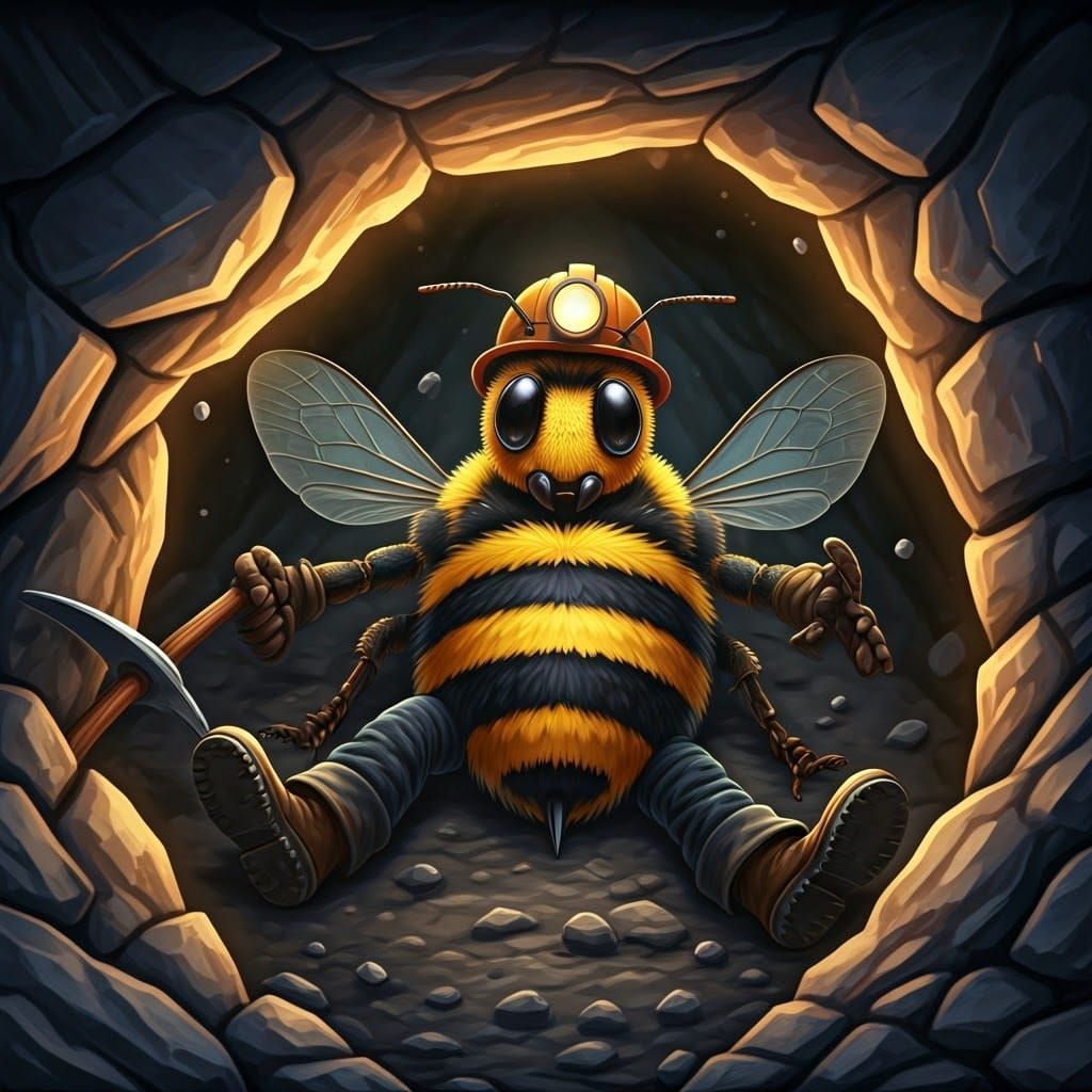 Bee Miner Trapped Under a Massive Boulder