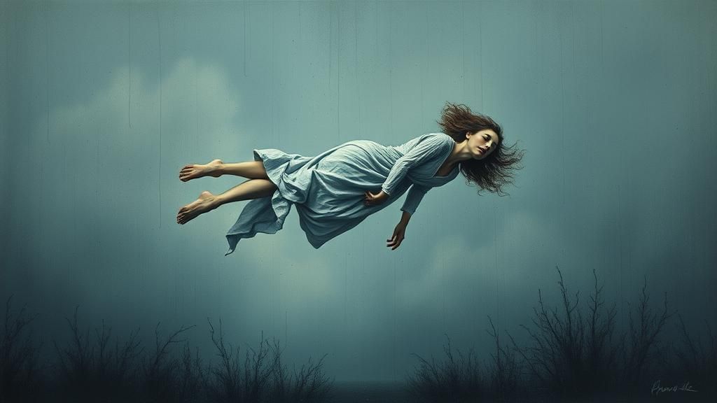 Woman in Eerie Atmosphere as Surreal Art