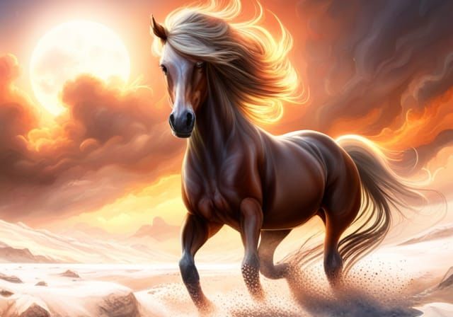 Epic Horse Galloping Through Ocean Waves