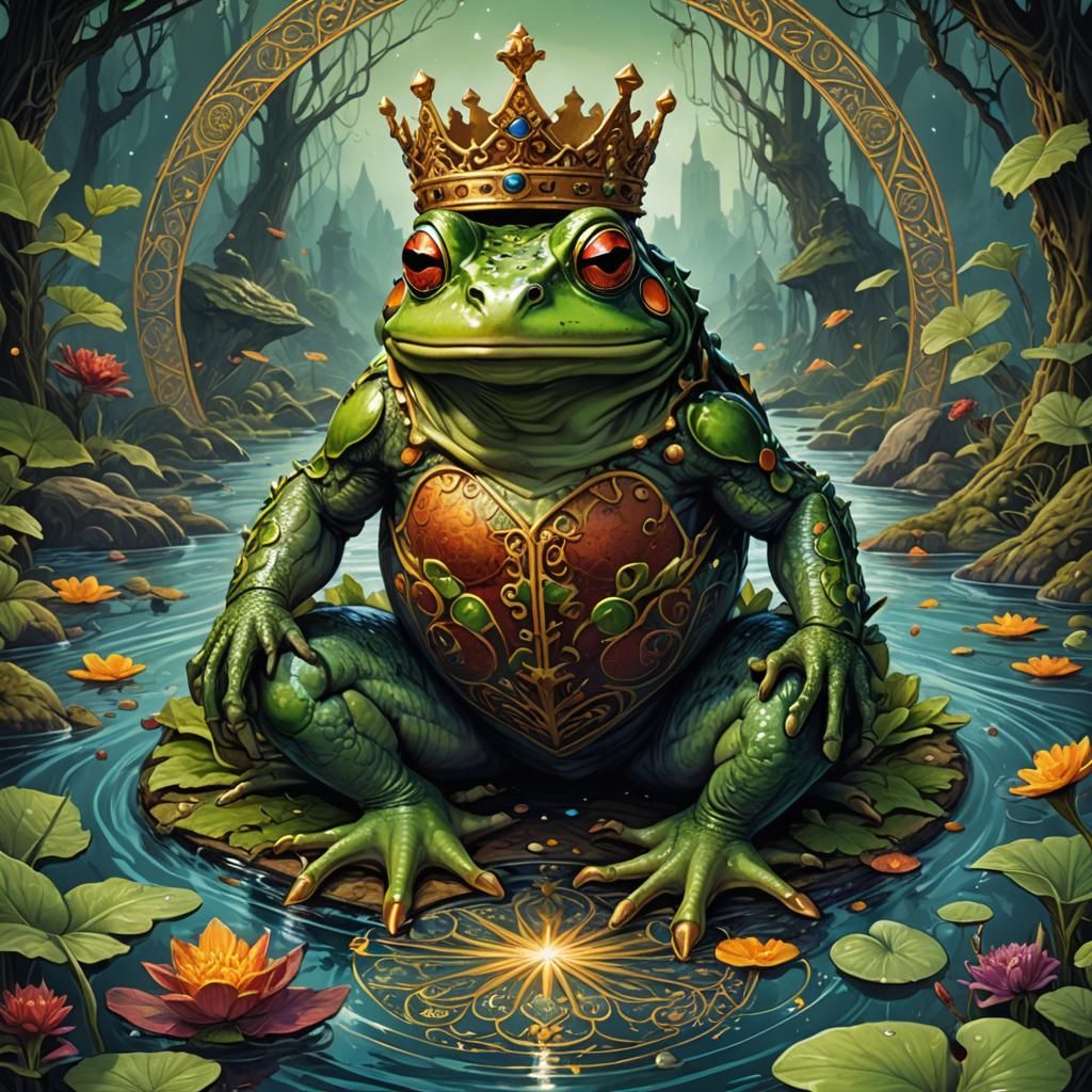 King of Frogs: Tarot Card Fantasy Art