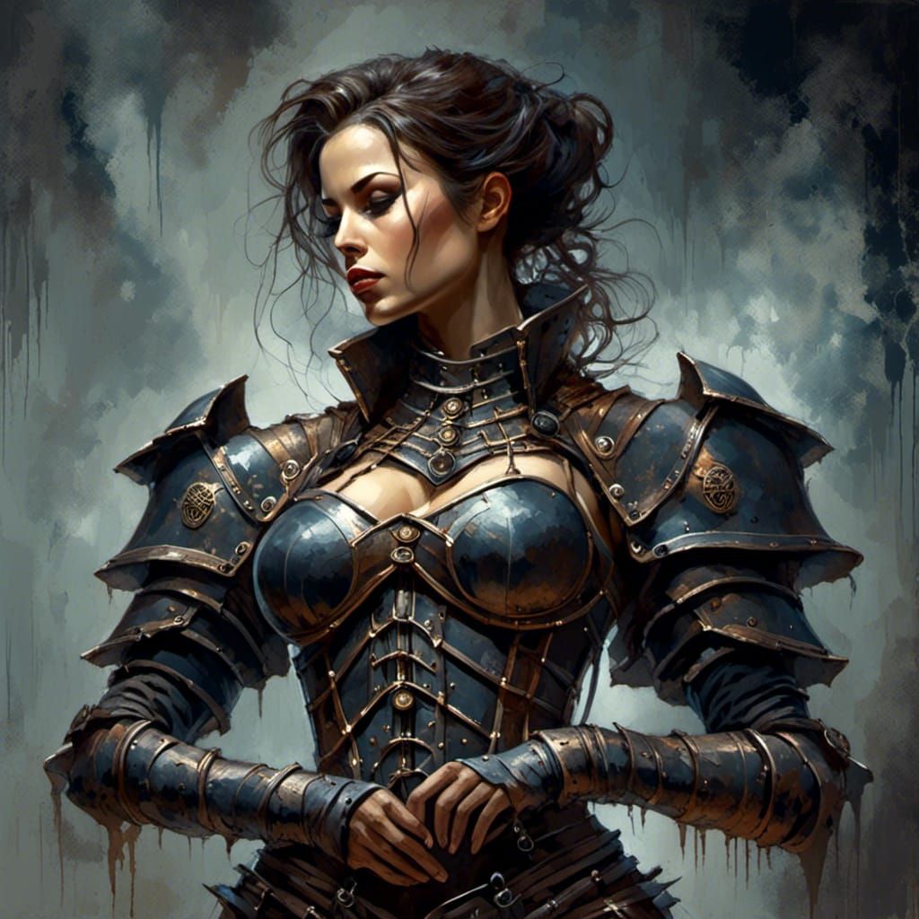 Muscular Rogue Trader in Corset Armor