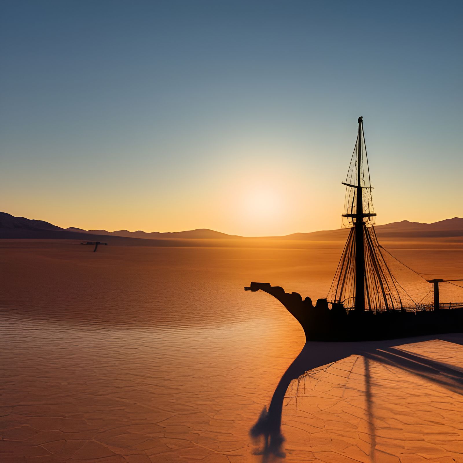 Ship in Desert Oasis: Photography with Bokeh