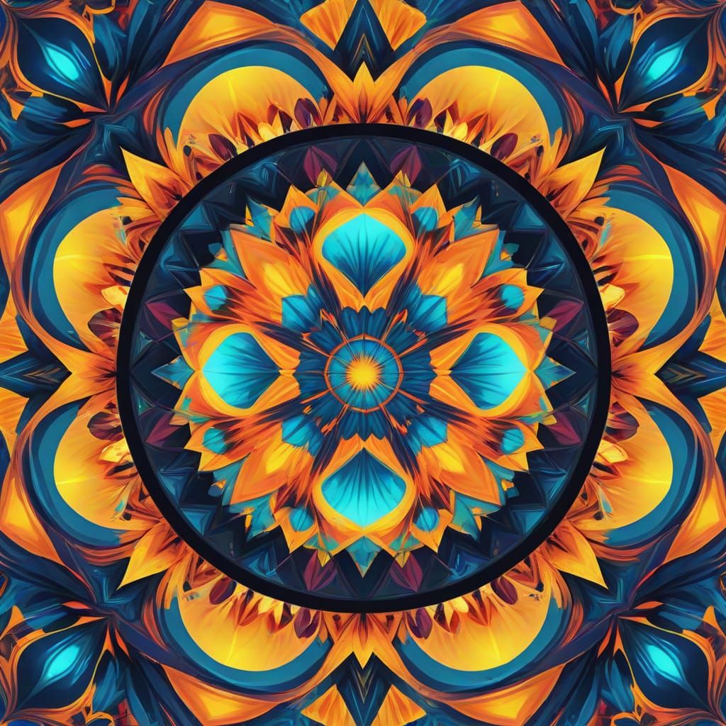 Dazzling Kaleidoscope Art in a Vibrant Digital Style