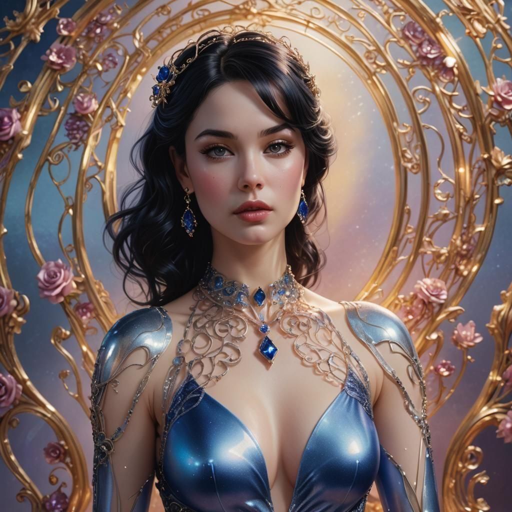 Sapphire Woman: Fantasy Portrait in Artstation Style