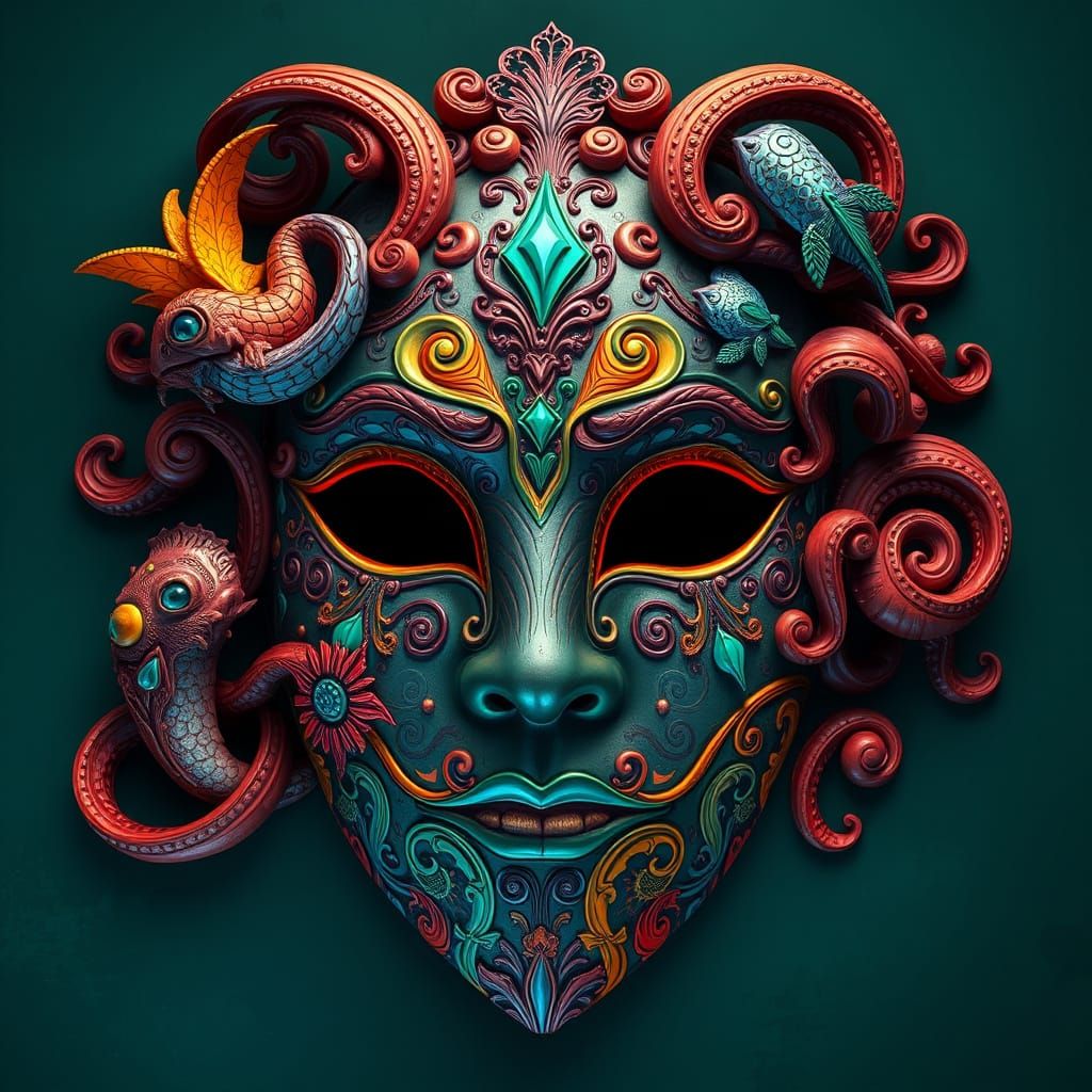 Mystical Ceramic Mask of Venice