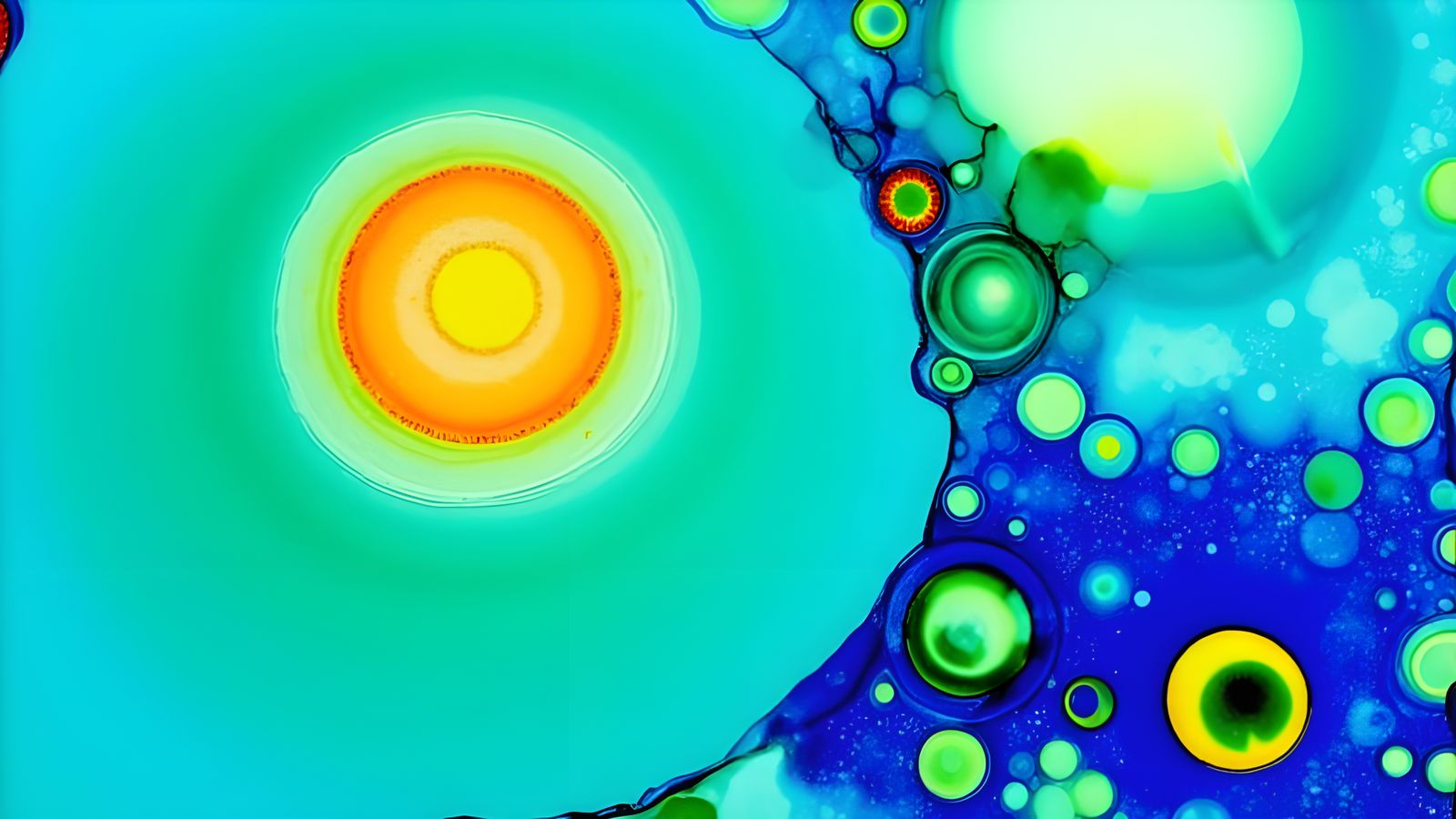 Abstract Psychedelic Swirls in a Kaleidoscopic Garden