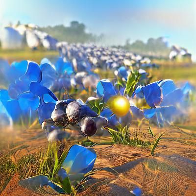 Bluebonnet Flowers in Morning Light: 3D Render