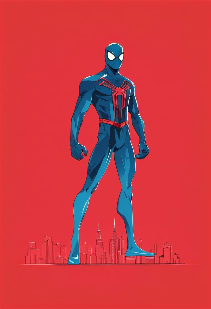 Spider-Man Swings Through Art Deco Cityscape